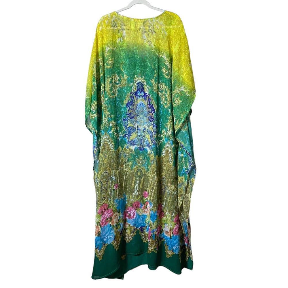 Vibrant Yellow-Green Floral Maxi Dress - Picture 8 of 9